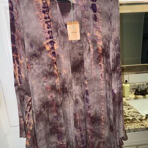 Umgee Purple and Orange Tie-Dye Dress